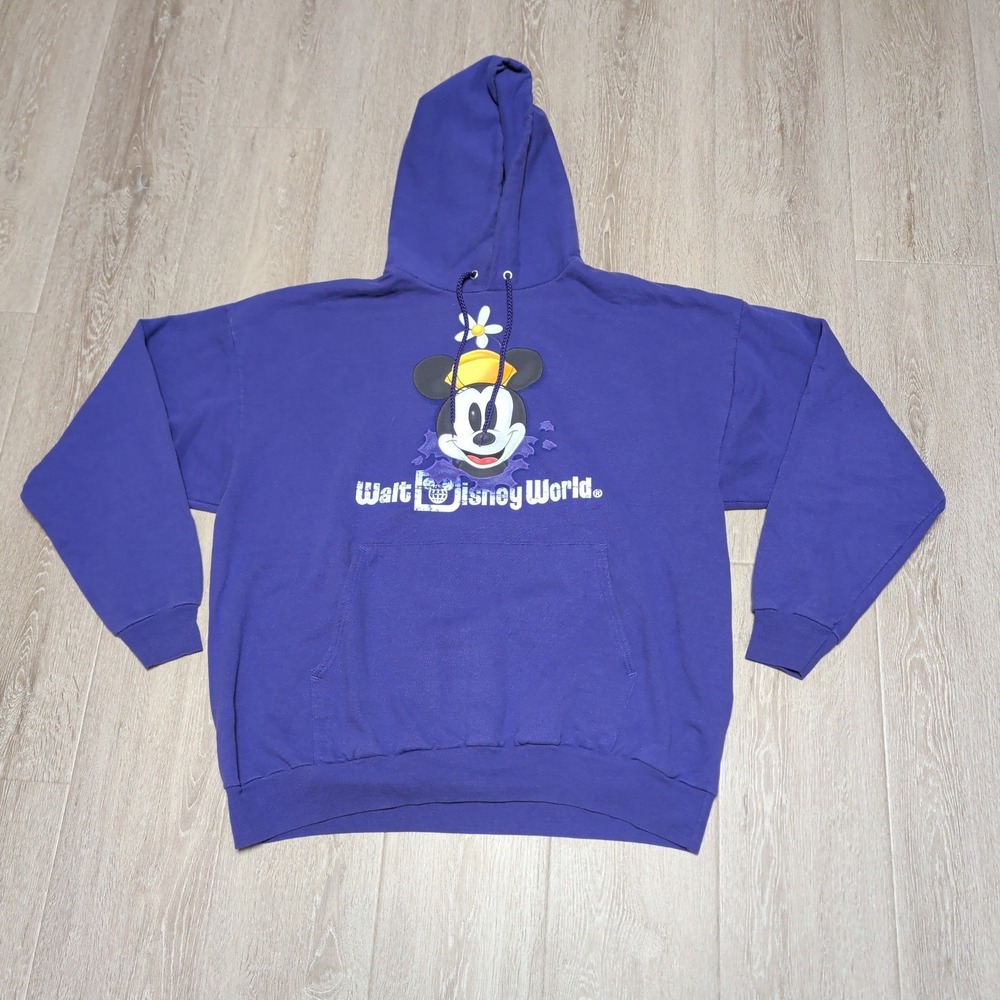 Disney‎ World Minnie Mouse Purple Hoodie Hanes Breakthrough Graphic Womens 2XL